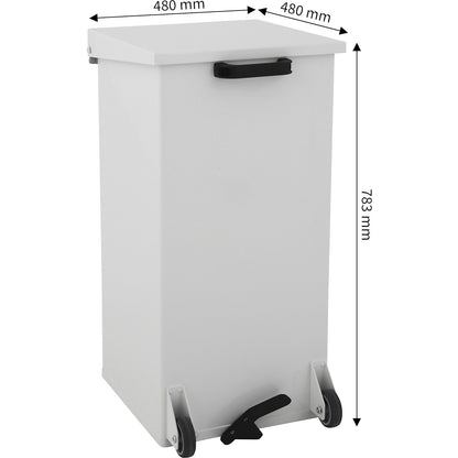 Defenders® pedal bin, capacity 95 l, white.
