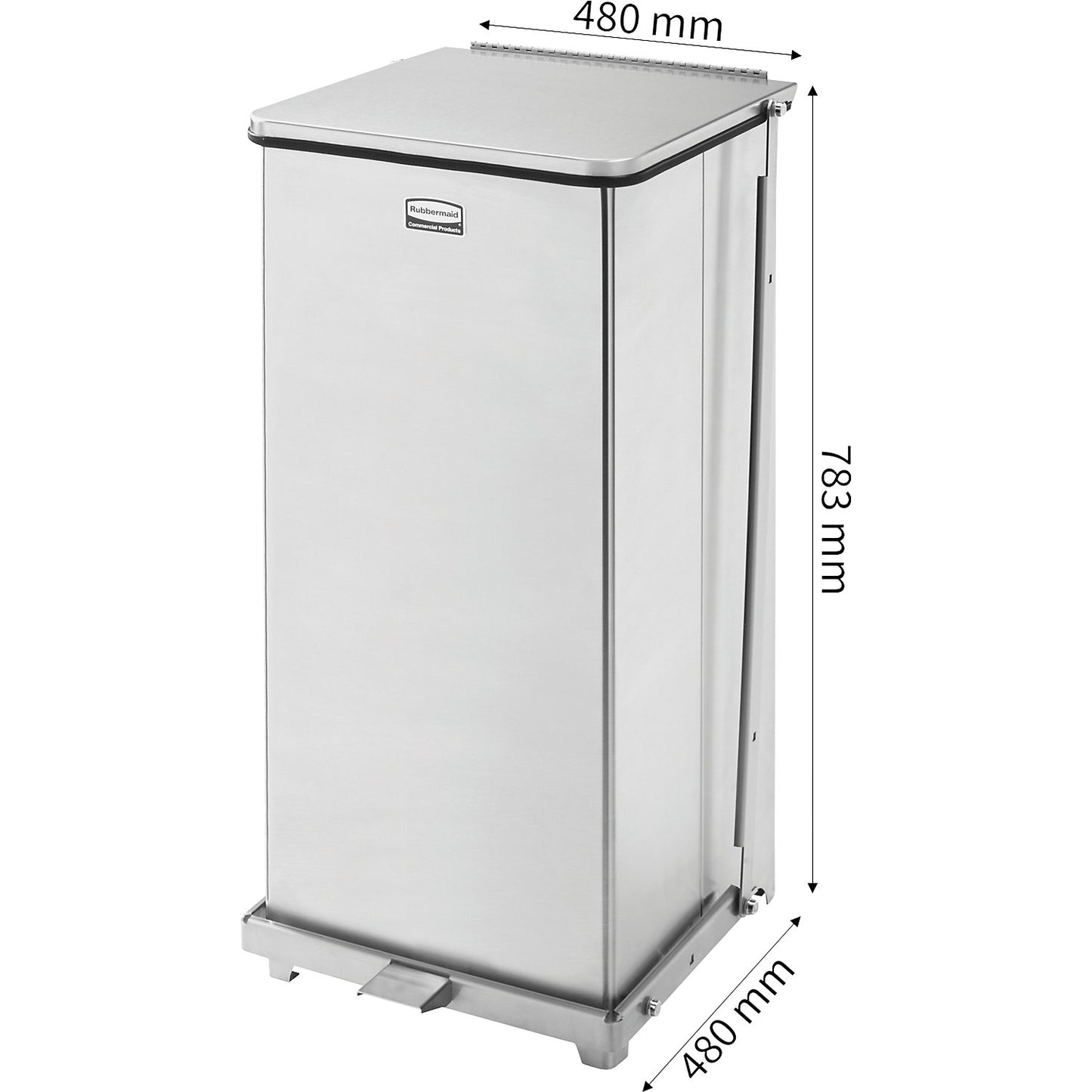 Defenders® pedal bin, capacity 95 l, stainless steel.