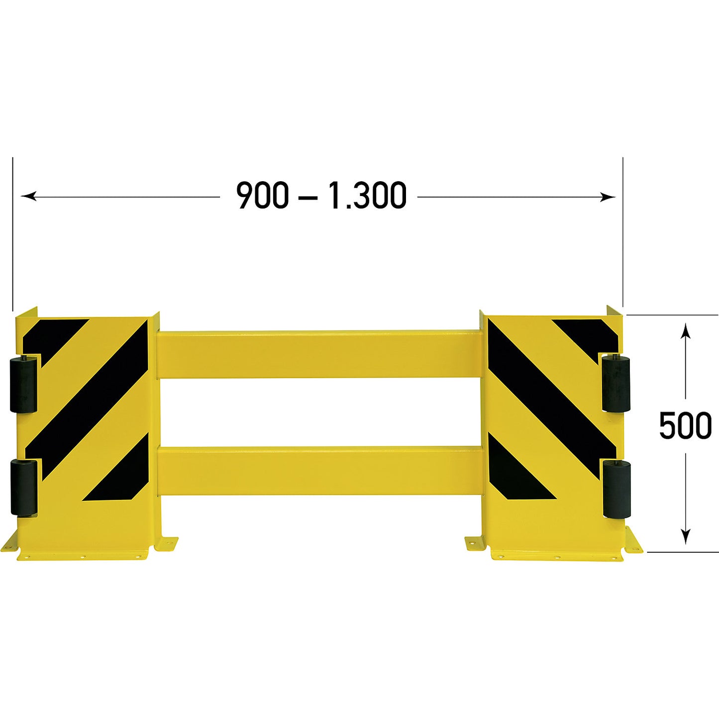 Rack protection guard rails B, HxW 500 x 190 mm, extendable to 1300 mm.