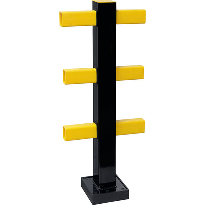 Hybrid impact protection railing, WxH 100 x 1040 mm, centre post, indoor use.