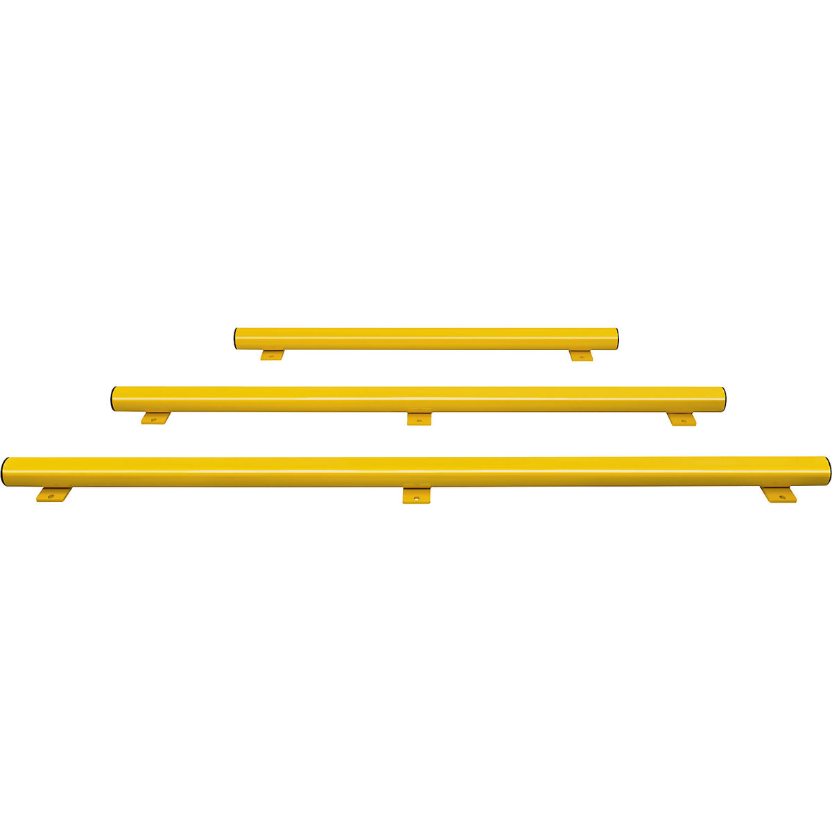 Forklift guard beam, WxH 130 x 86 mm, yellow plastic coating, length 1250 mm.