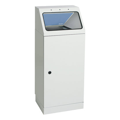 Recyclable waste collector, self extinguishing, capacity 45 l, pigeon blue flap.