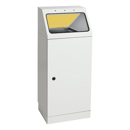 Recyclable waste collector, self extinguishing, capacity 45 l, sand yellow flap.