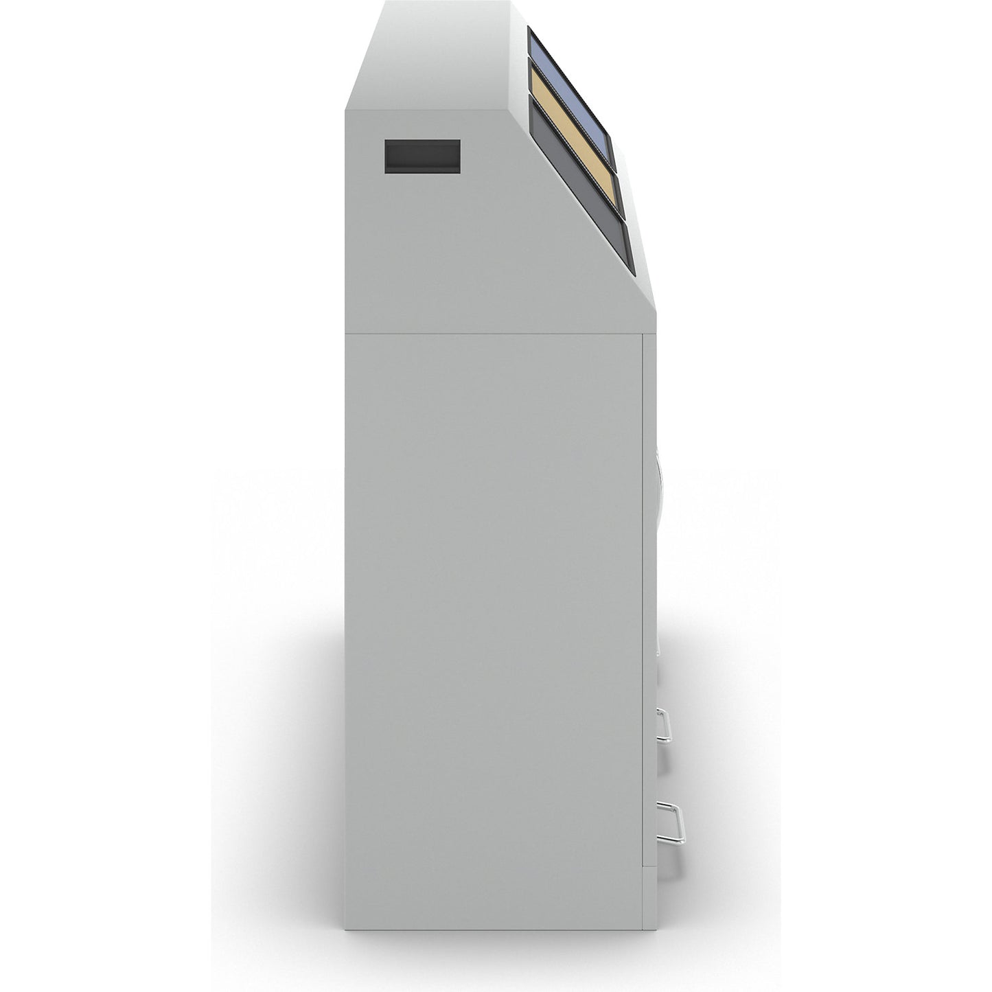 Recyclable waste collector with pedal, steel, capacity 3 x 70 l, with inner container.