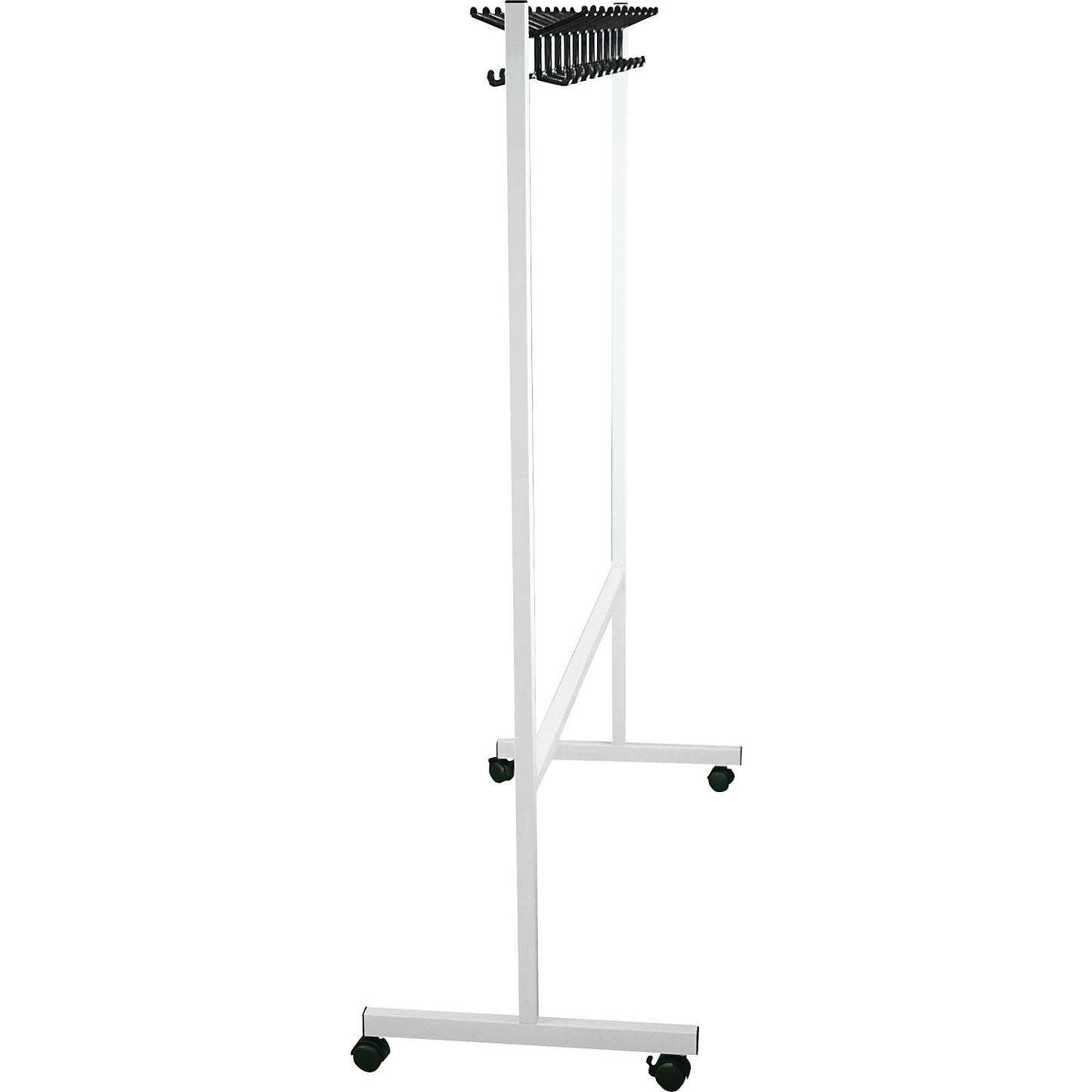 Mobile coat stand, HxD 1700 x 550 mm, 2 x 11 hooks.