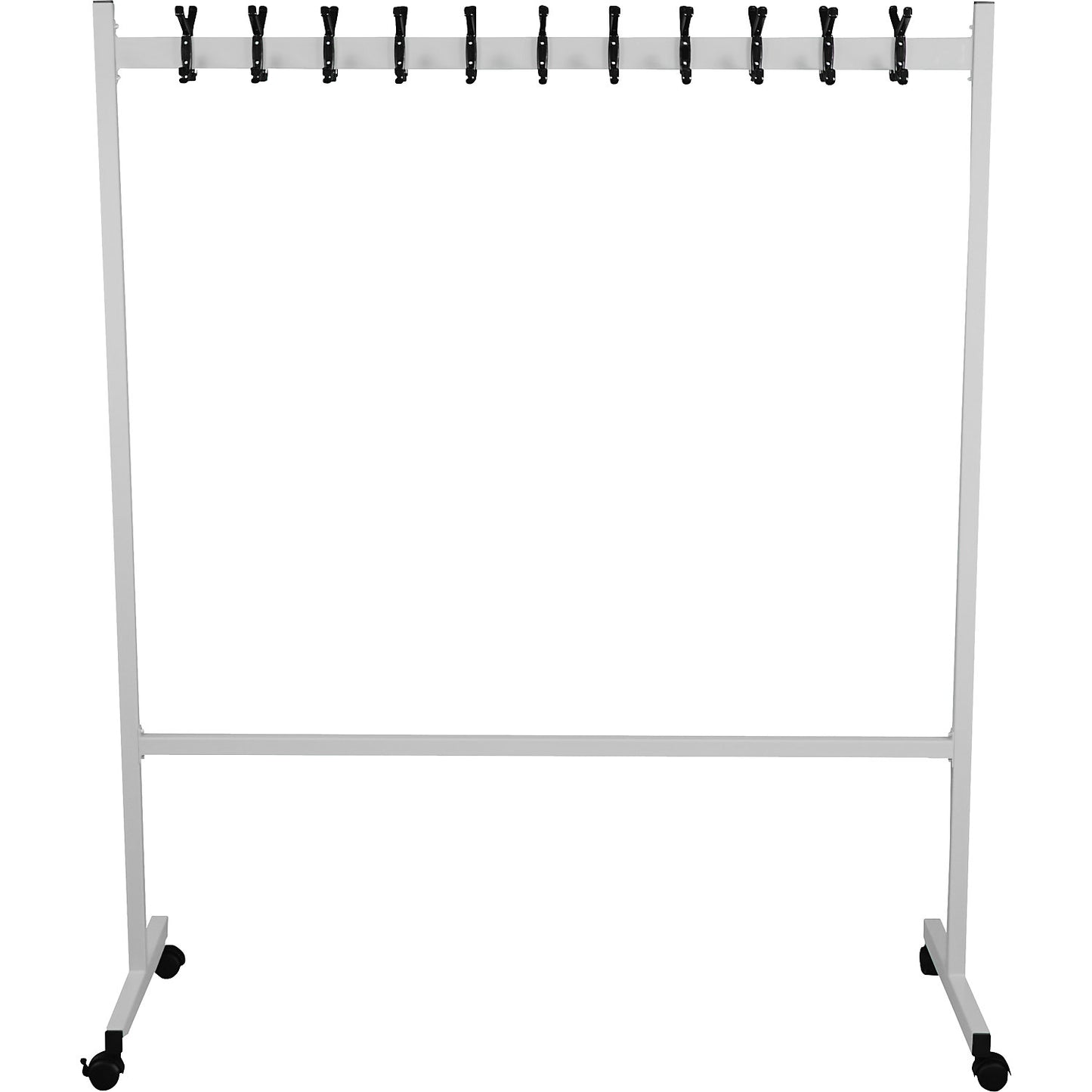 Mobile coat stand, HxD 1700 x 550 mm, 2 x 11 hooks.