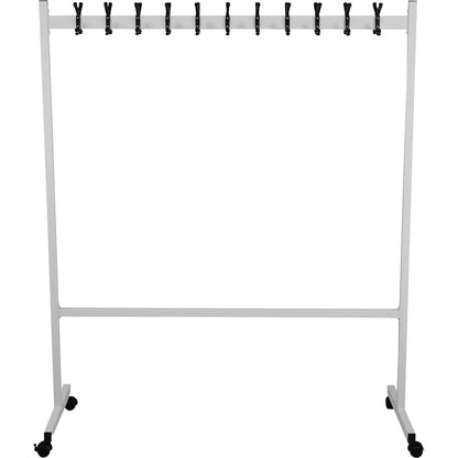 Mobile coat stand, HxD 1700 x 550 mm, 2 x 11 hooks.
