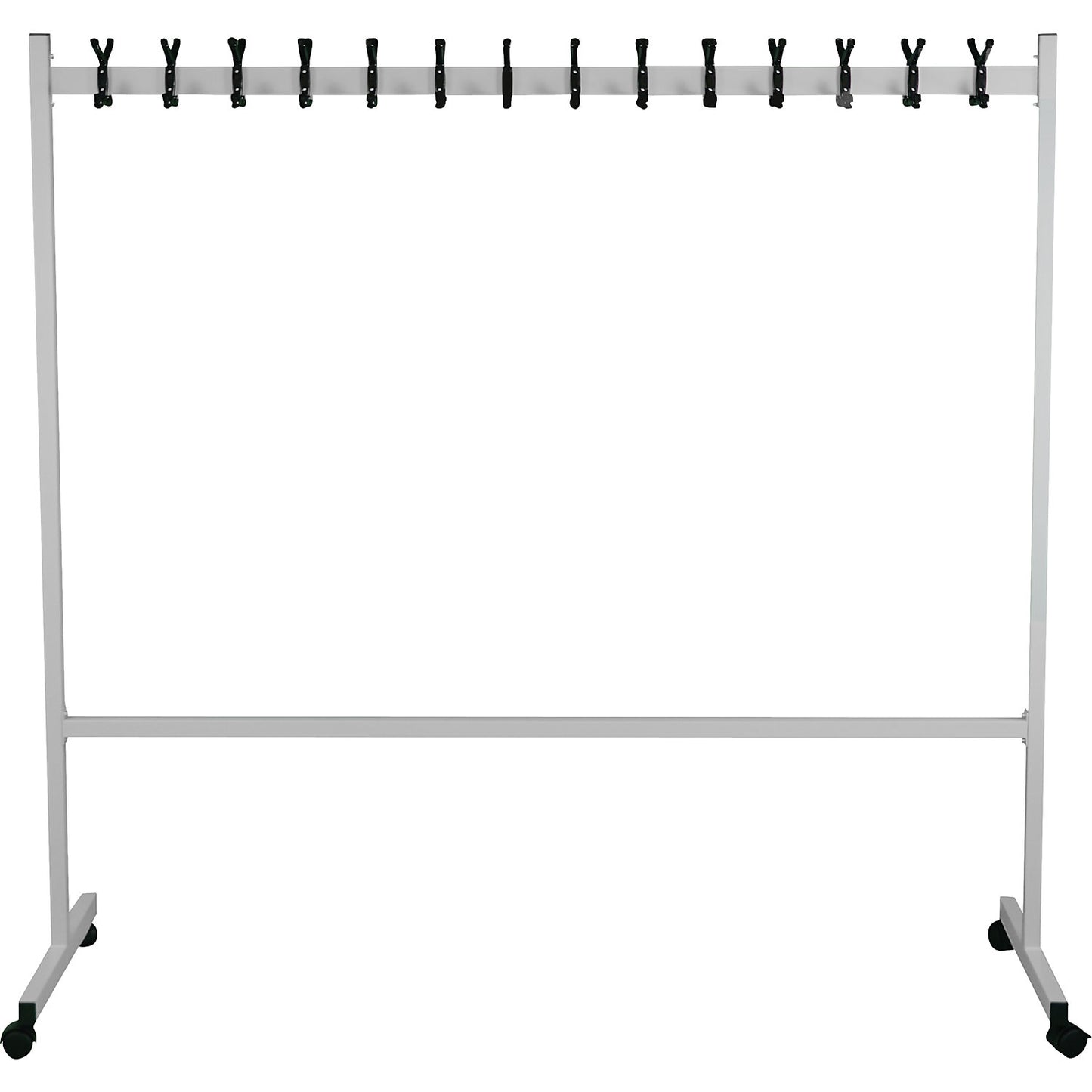 Mobile coat stand, HxD 1700 x 550 mm, 2 x 14 hooks.