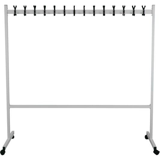 Mobile coat stand, HxD 1700 x 550 mm, 2 x 14 hooks.