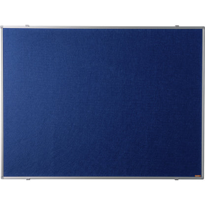 Pin board, anodised aluminium frame, fabric covering, blue, WxH 1500 x 1000 mm.