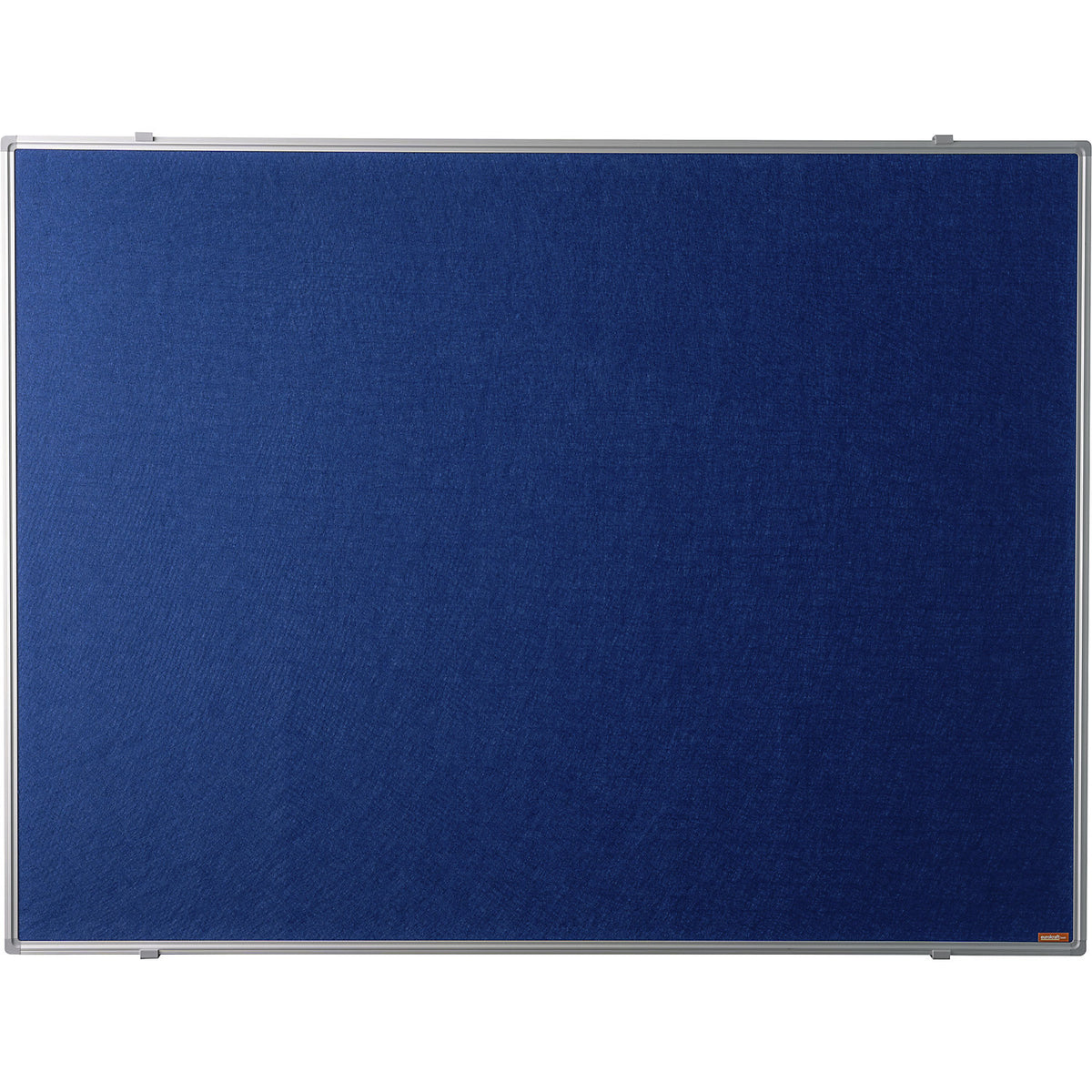Pin board, anodised aluminium frame, fabric covering, blue, WxH 900 x 600 mm.