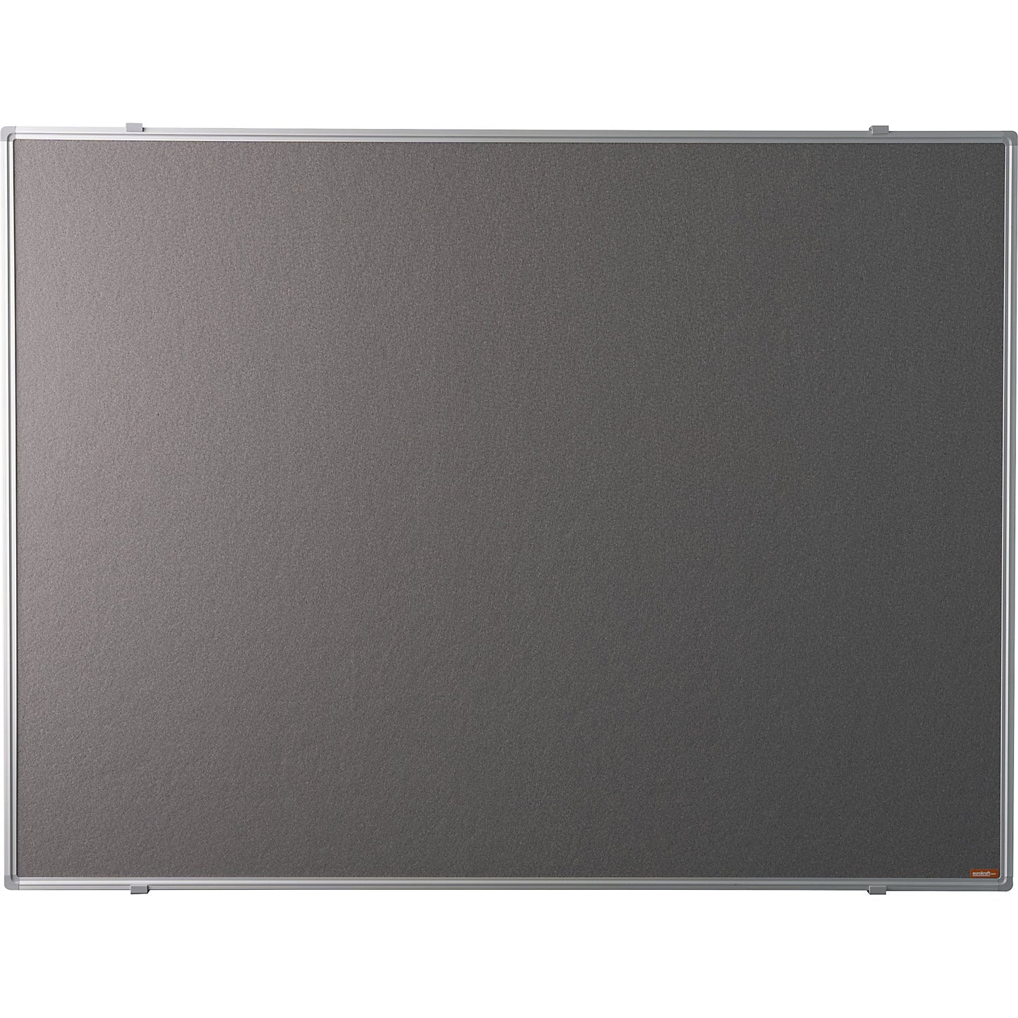 Pin board, anodised aluminium frame, fabric covering, grey, WxH 1200 x 900 mm.