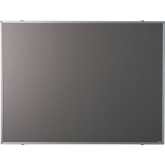 Pin board, anodised aluminium frame, fabric covering, grey, WxH 900 x 600 mm.