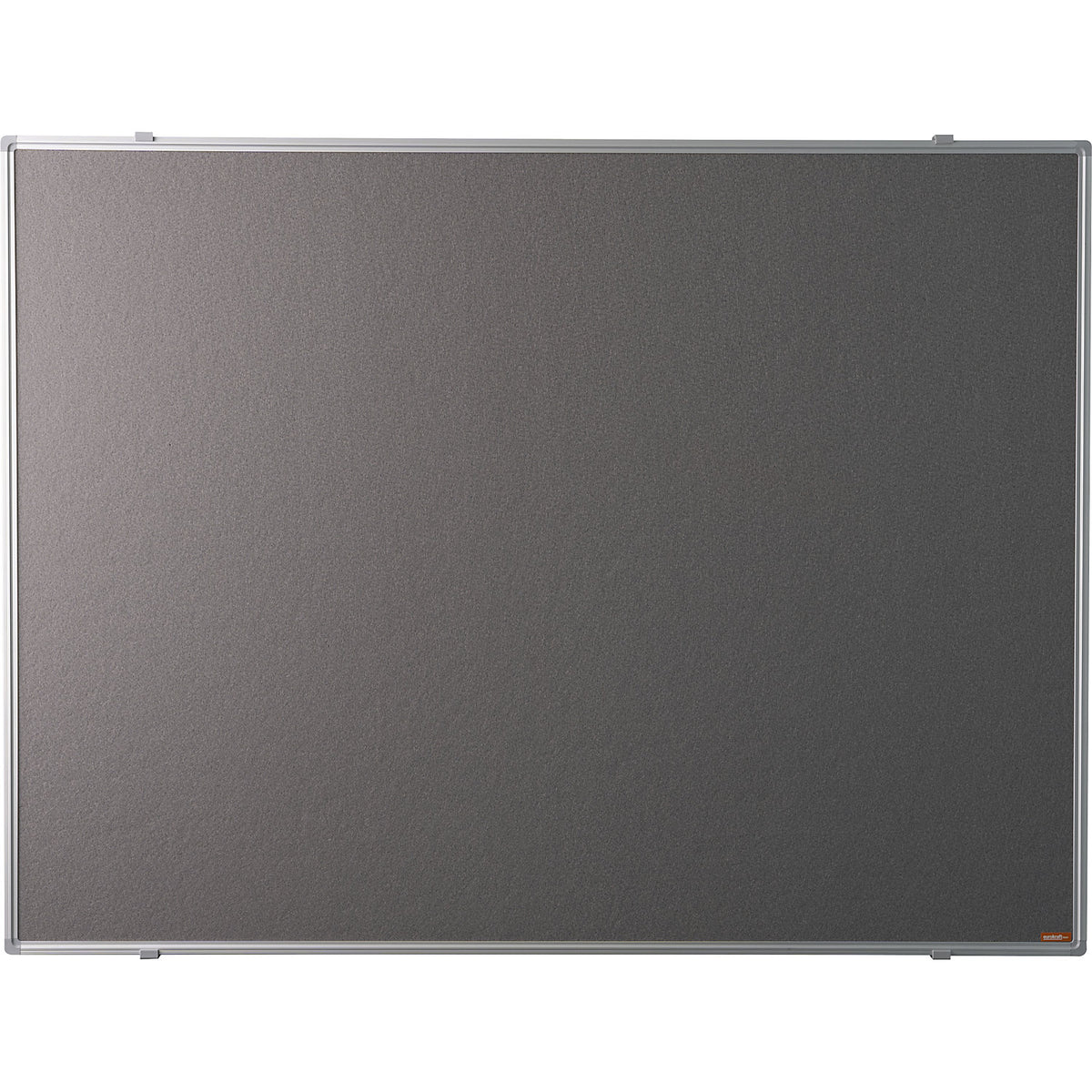 Pin board, anodised aluminium frame, fabric covering, grey, WxH 900 x 600 mm.