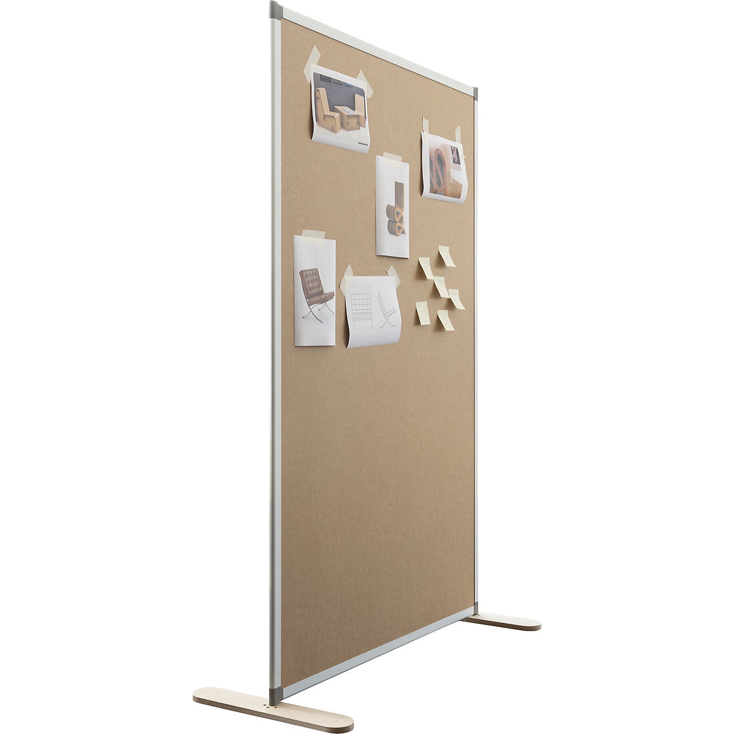 NATURAL partition, WxD 1250 x 500 mm, with honeycomb cardboard, height 1850 mm.