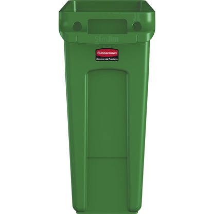 Waste bin SLIM JIM®, capacity 60 l, with ventilation ducts, green.