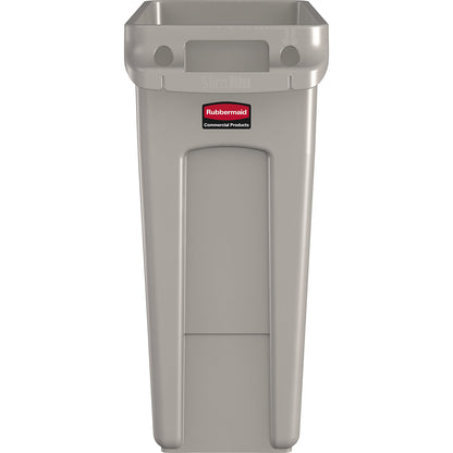 Waste bin SLIM JIM®, capacity 60 l, with ventilation ducts, beige.