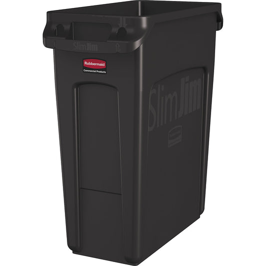 Waste bin SLIM JIM®, capacity 60 l, with ventilation ducts, brown.