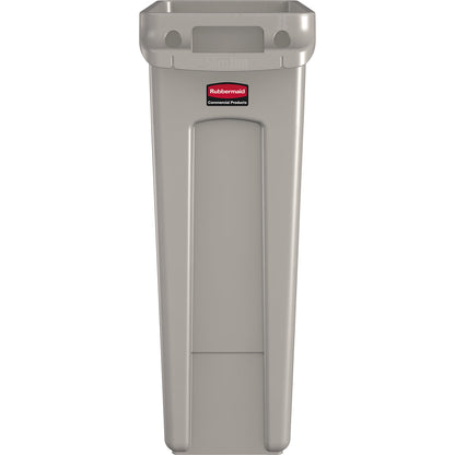 Waste bin SLIM JIM®, capacity 87 l, with ventilation ducts, beige.