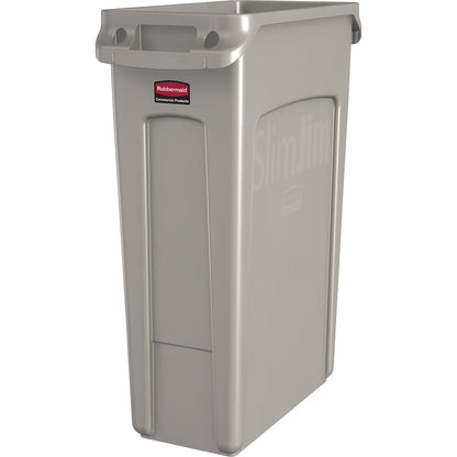 Waste bin SLIM JIM®, capacity 87 l, with ventilation ducts, beige.