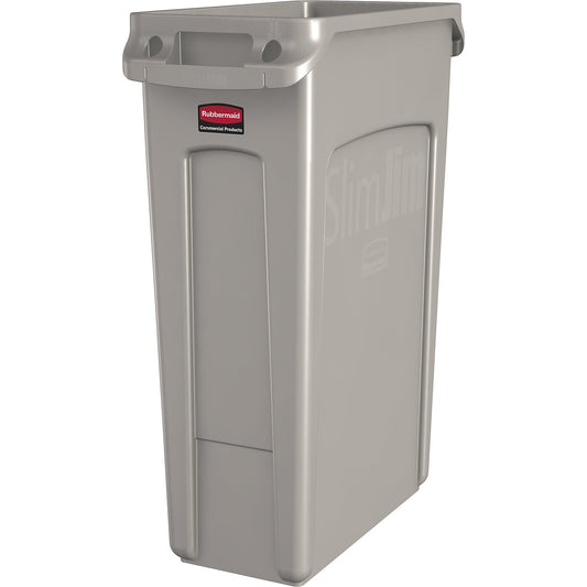 Waste bin SLIM JIM®, capacity 87 l, with ventilation ducts, beige.
