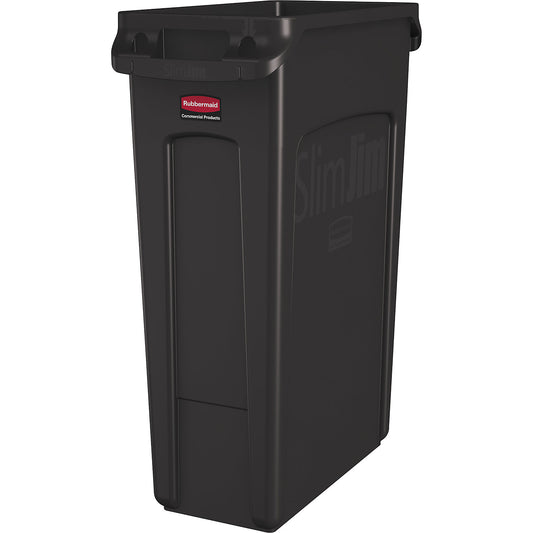 Waste bin SLIM JIM®, capacity 87 l, with ventilation ducts, brown.
