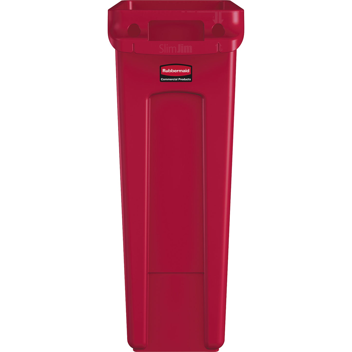 Waste bin SLIM JIM®, capacity 87 l, with ventilation ducts, red.