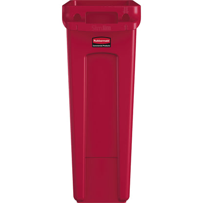 Waste bin SLIM JIM®, capacity 87 l, with ventilation ducts, red.