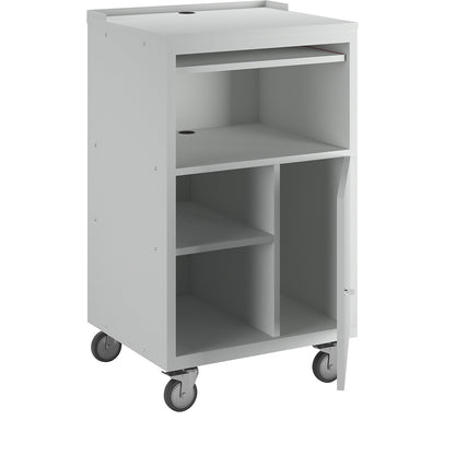 PC desk, mobile, HxWxD 1170 x 690 x 590 mm, light grey RAL 7035.