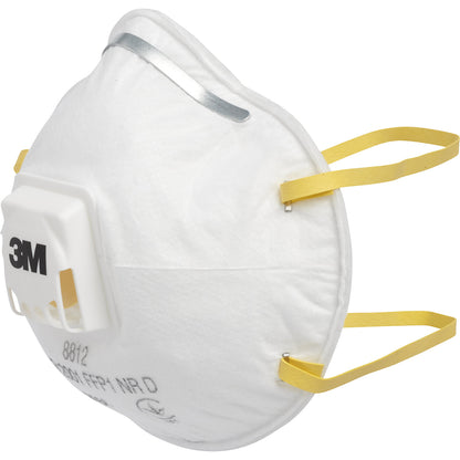 Respiratory protection mask 8812 FFP1 NR D with exhalation valve, pack of 10, white.