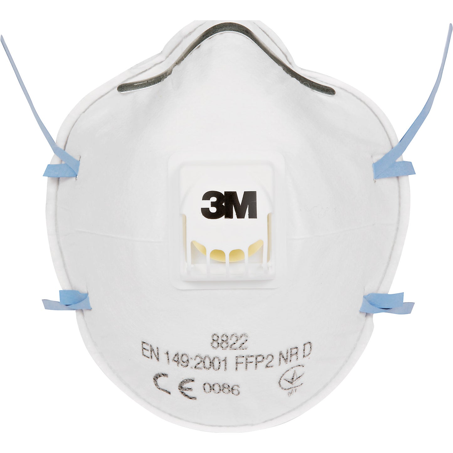 Respiratory protection mask 8822 FFP2 NR D with exhalation valve, pack of 10, white.