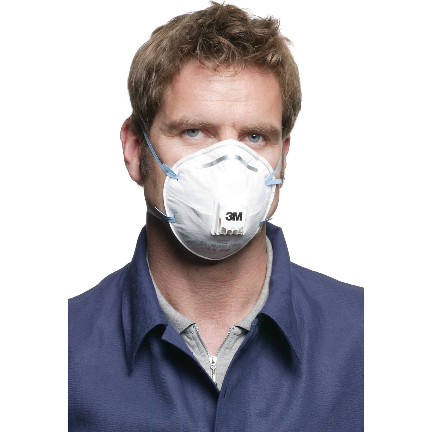 Respiratory protection mask 8822 FFP2 NR D with exhalation valve, pack of 10, white.