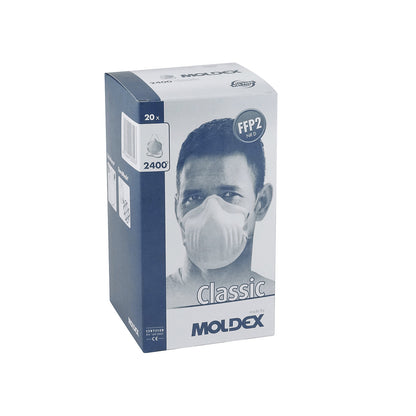 Respiratory protection mask FFP2 NR D, without exhalation valve, pack of 20, white.