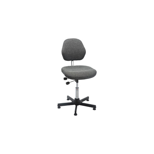 AEGA industrial chair, low model with floor glides, fabric cover, grey, height adjustable 500 - 630 mm.