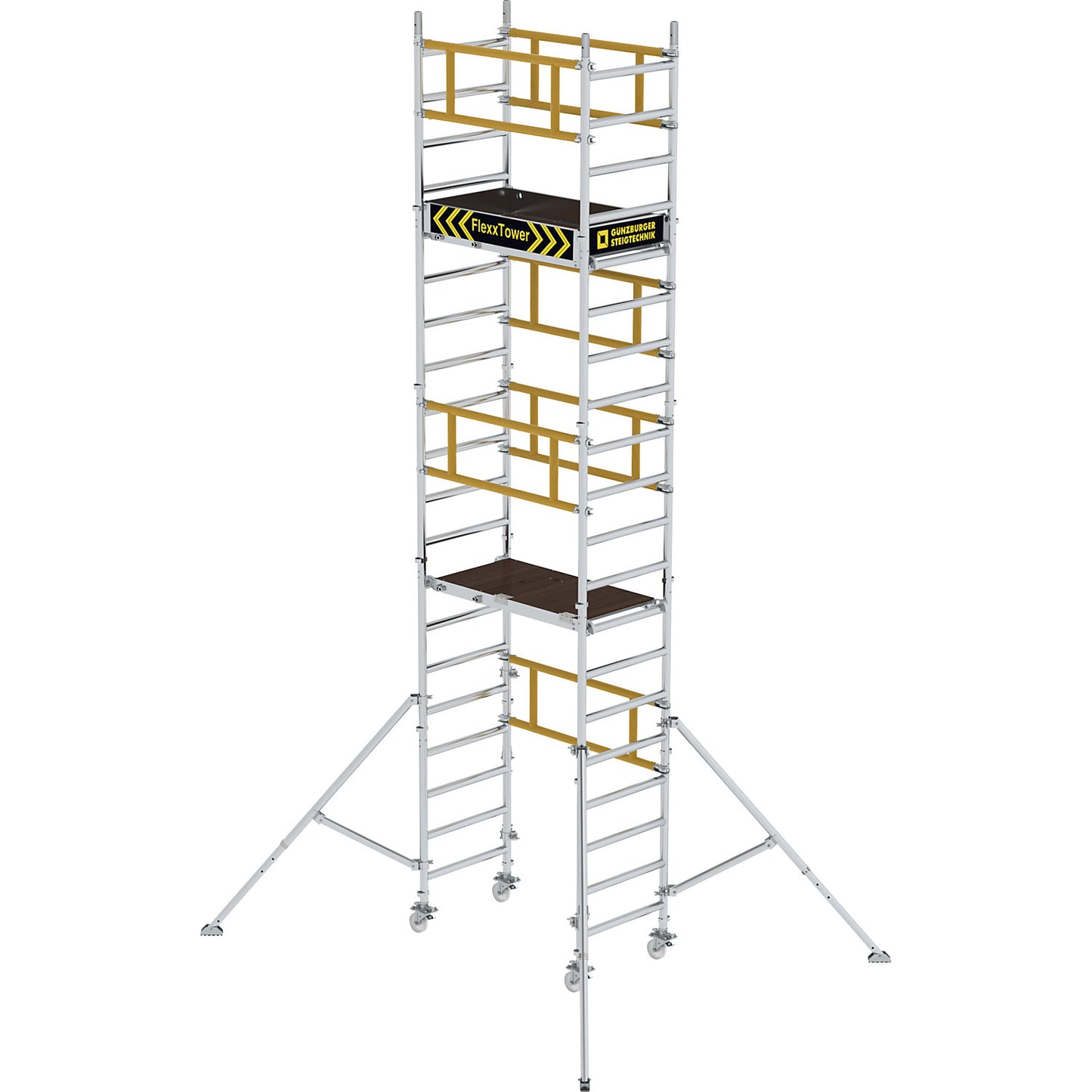 FLEXXTOWER one-person scaffolding, working height 6 m, platform L x W 1.20 x 0.60 m.