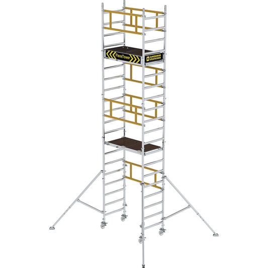 FLEXXTOWER one-person scaffolding, working height 6 m, platform L x W 1.20 x 0.60 m.