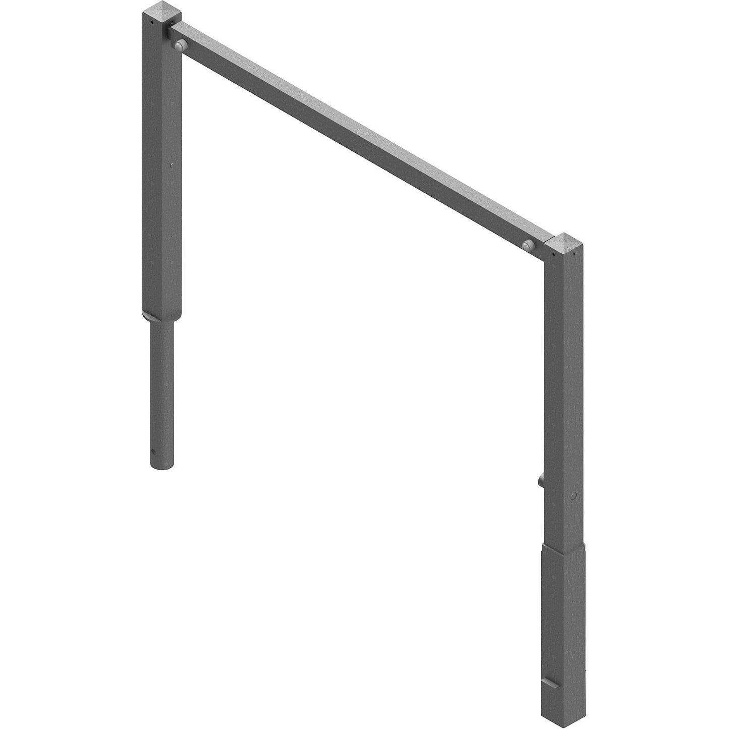 Access barrier, swivelling, with top rail, hot dip galvanised, width 1500 mm.