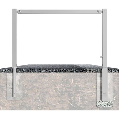 Access barrier, swivelling, with top rail, hot dip galvanised, width 3000 mm.