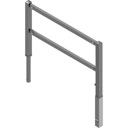 Access barrier, swivelling, with top rail and knee rail, hot dip galvanised, width 1500 mm.