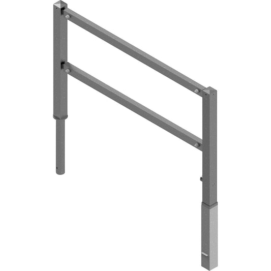 Access barrier, swivelling, with top rail and knee rail, hot dip galvanised, width 1500 mm.