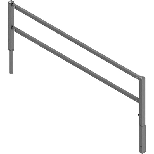Access barrier, swivelling, with top rail and knee rail, hot dip galvanised, width 3000 mm.