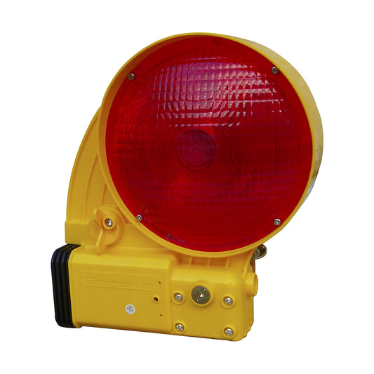 Beacon light, light emitted on one side, red.