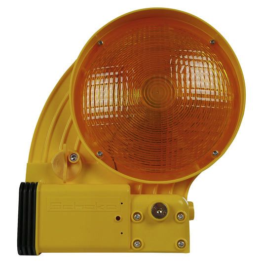 Beacon light, light emitted on two sides, yellow.
