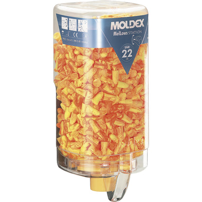 Ear plug station including ear plugs, MelLows® yellow, SNR 22 dB, including 500 pairs of MelLows®.