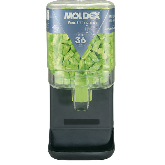 Ear plug station including ear plugs, PuraFit® green, SNR 36 dB, including 250 pairs of PuraFit®.