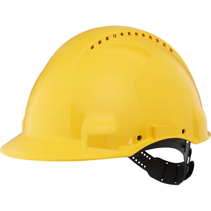 Safety helmet G3000 ventilated, with Uvicator™ sensor, pinlock, sweatband, yellow.