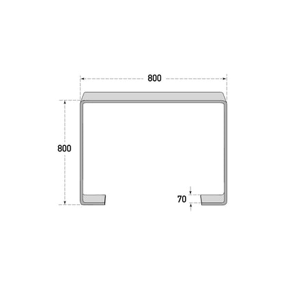 GILA parking rail, steel 70 x 10 mm, hot dip galvanised, iron glimmer.