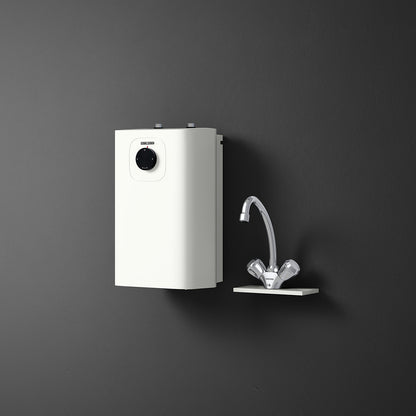 Boiler, unpressurised, with single lever mixer tap, unit for installation under the sink, temperature 35 - 85 °C.