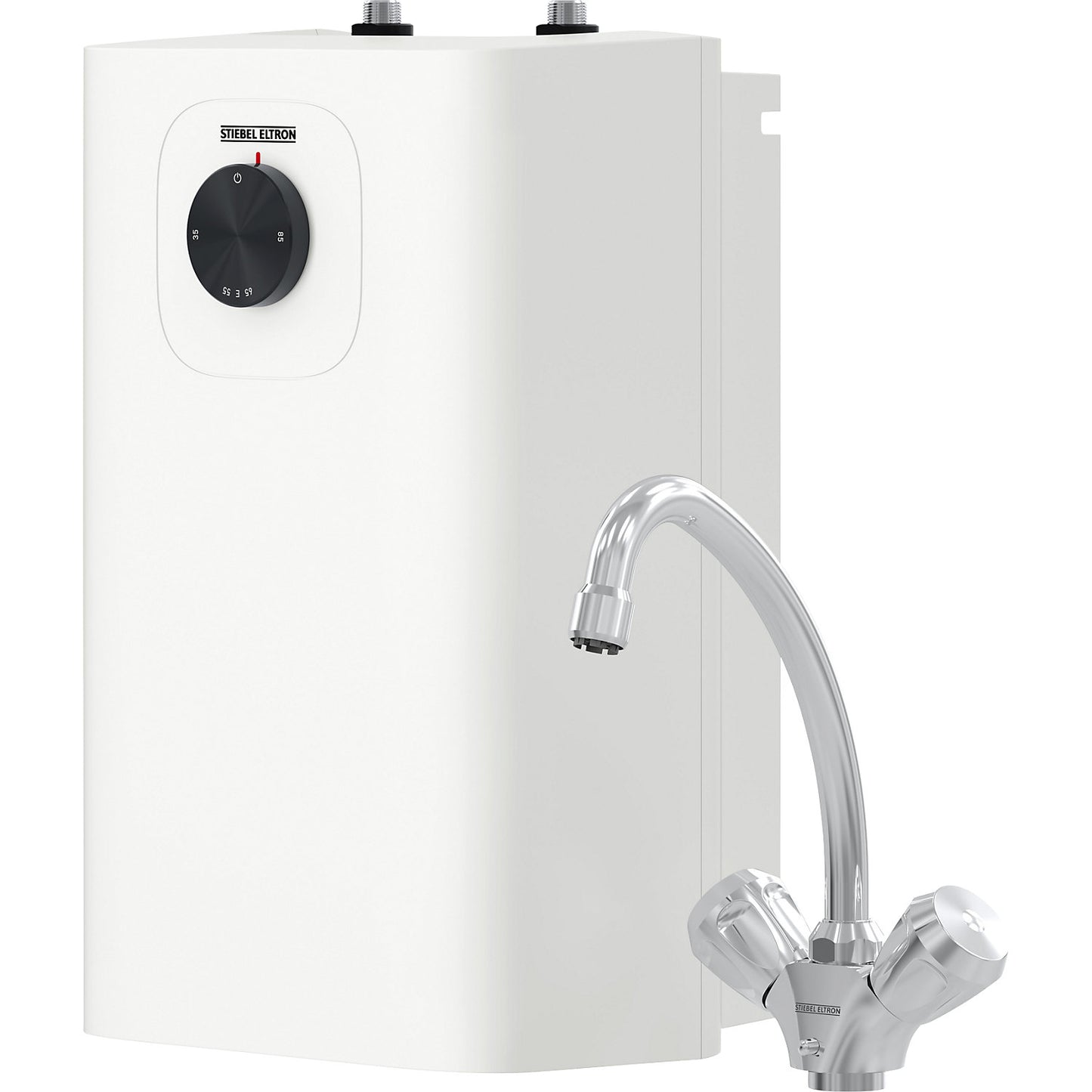 Boiler, unpressurised, with single lever mixer tap, unit for installation under the sink, temperature 35 - 85 °C.