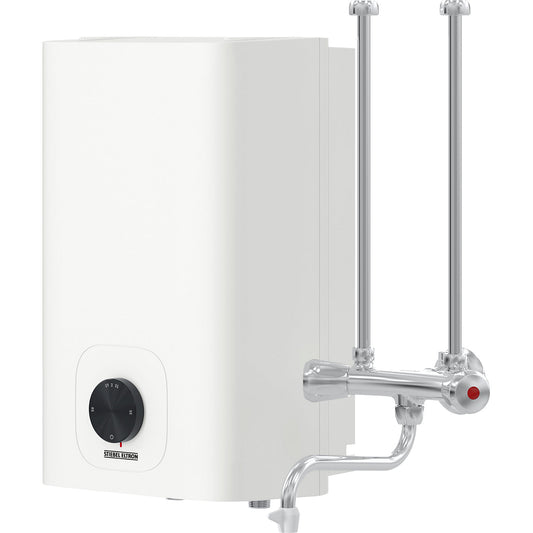 Boiler, unpressurised, with double lever mixer, for installation above the sink, temperature 35 - 85 °C.